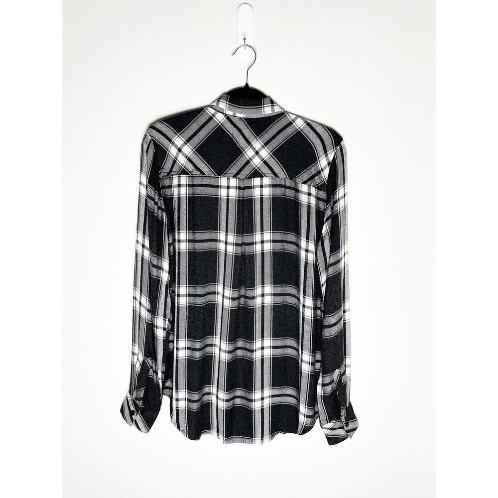 Rails‎ Women's Hunter Ash/Bone Plaid Check Soft Flannel Shirt Button Up Casual M - Picture 3 of 10